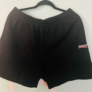 Balenciaga Drawstring shorts. Size Small Black with Red/white Balenciaga Logo
